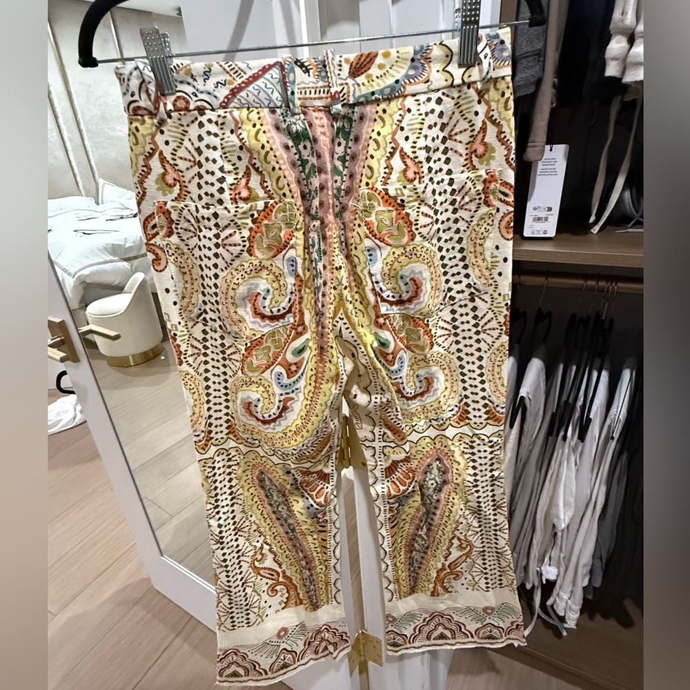 Zara Multicolor Paisley Print Pants